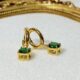 DAINTY GREEN STUDED HOOPS